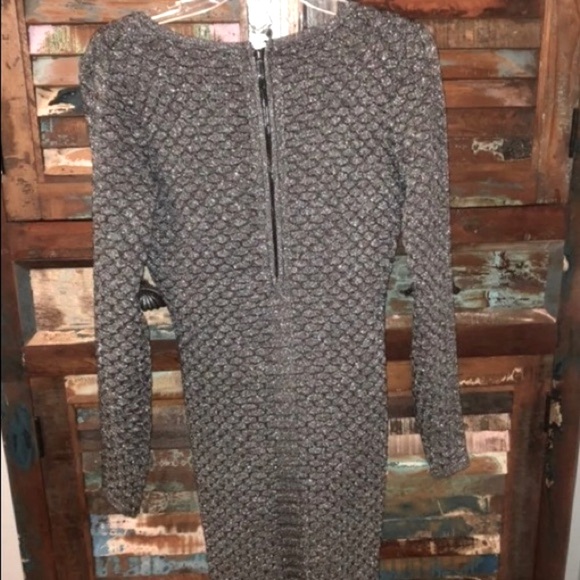 🔥NWT CACHE PEWTER METALLIC BODYCON DRESS HUGE DISCOUNT OVER 70% OFF - Picture 6 of 9